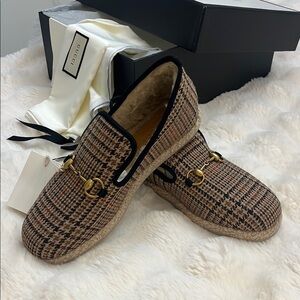 Gucci Men's Brown Plaid Loafers